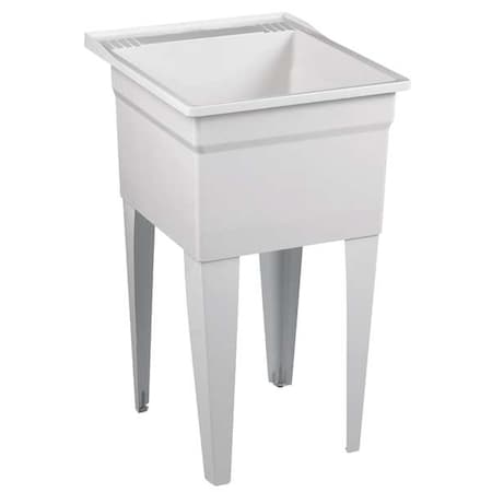 Fiat Products Laundry Tub 20 1/8 in x 17 3/4 in, 1, 2, Floor, Fiberglass Reinforced Polyester Resin FL7100