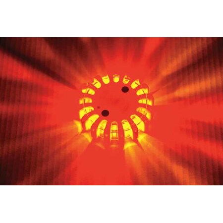 Powerflare LED Road Flare, Red/Amber LED, Orange Shell, Polymer, 4 in Length, (1) Battery PF210-RA-O