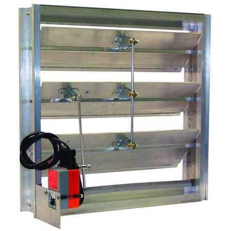 Dayton Flanged Frame Motorized Damper, 100-240V 5NKK8