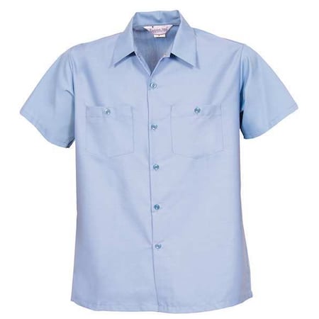 Fashion Seal Unisex Work Shirt, Polyester/Cotton Poplin, 2 Button Thru Pocket(s), Petrol Blue, 2XL 64009 2XL