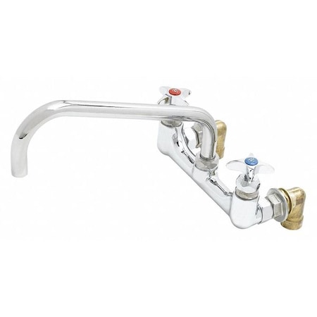 T&S Brass Low Arc Laundry Sink Faucet, Manual, 8" Mount, 2 Hole B-0290