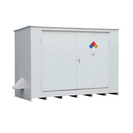 Denios Storage Building, 10x55 Gal. Cap, White N05-3030