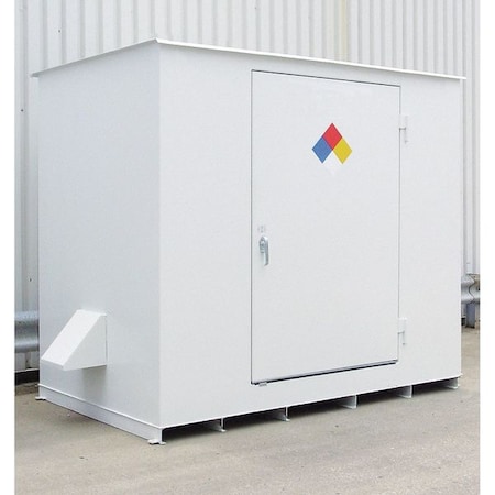 Denios Storage Building, 8x55 Gal. Cap, White N05-3020