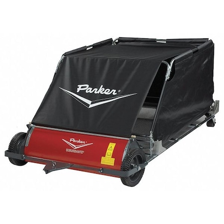 Parker Tow Lawn Sweeper, 36 in Working Width, 17 cu. ft. Hopper Capacity, Reinforced Vinyl Hopper Material 89580200