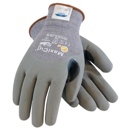 Pip Cut Resistant Coated Gloves, Cut Level A4 , Dipped , Foam Nitrile , Sandy , L 1 PR 19-D475