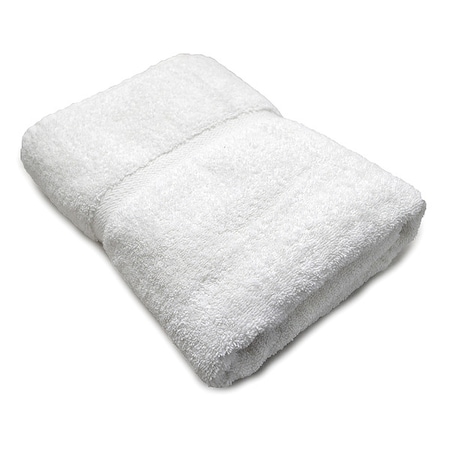 R & R Textile Bath Towel, 27x54 In, White, PK12 X01160