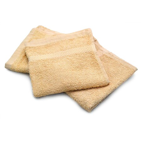 R & R Textile Wash Cloth, 13 in L, Beige X03130