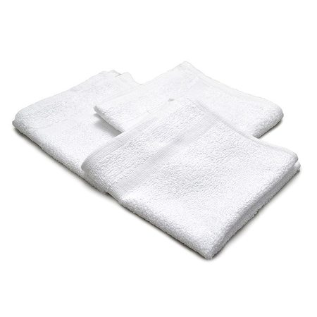 R & R Textile Wash Cloth, 12x12 In, White, PK12 X03100