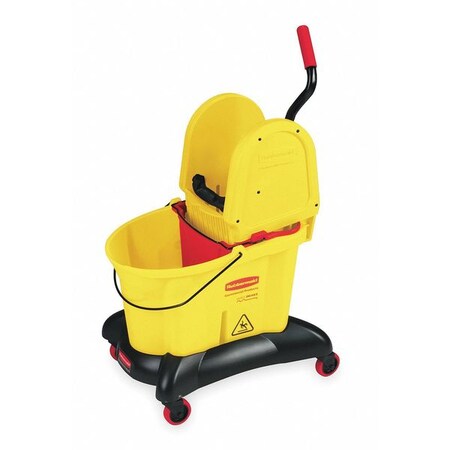 Rubbermaid WaveBrake Mop Bucket/Wringer, 8.75 gal, Dwn Press FG767700YEL