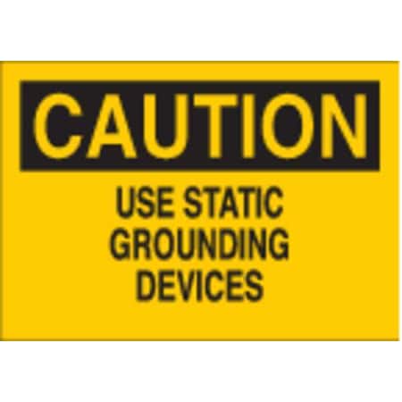Brady Caution Sign, 7 in Height, 10 in Width, Polyester, Rectangle, English 84857