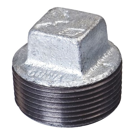 Zoro Select 1" MNPT Galvanized Square Head Plug 5PAT3
