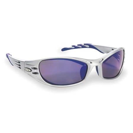 3M Safety Glasses, Fuel(TM), Blue Scratch-Resistant Lens, Polycarbonate, Gray Full-Frame, Wraparound 11641-00000-10