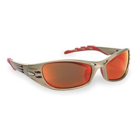 3M Safety Glasses, Fuel(TM), Red Scratch-Resistant Lens, Polycarbonate, Tan Full-Frame, Wraparound 11640-00000-10
