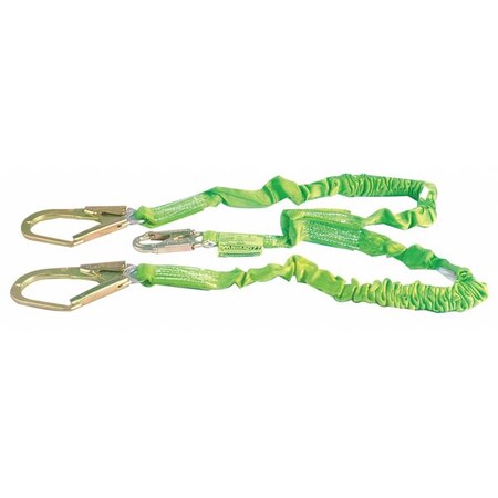 Miller Shock Absorbing Lanyard, 4 ft. 6" to 6 ft., Green 231M/6FTGN