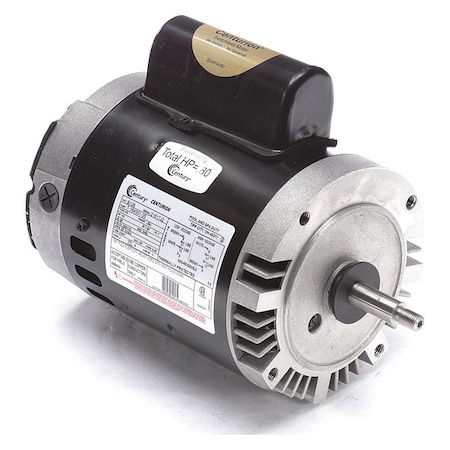 CENTURY Pool Pump Motor, Permanent Split Capacitor, 1/2 HP, 56J Frame, 3,450 Nameplate RPM B126