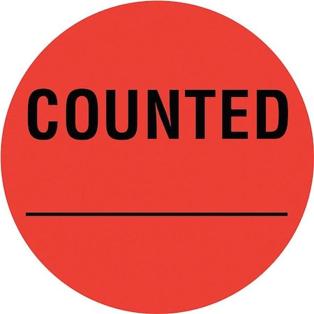 Tapecase Inventory Control Label Red, Counted, Pk1000 16U929