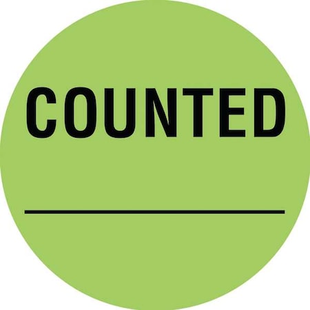 Tapecase Inventory Control Label Green, Counted, Pk1000 16U931