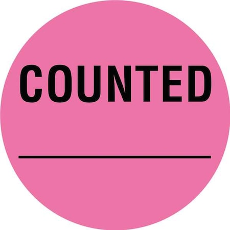 Tapecase Inventory Control Label Pink, Counted, Pk1000 16U932