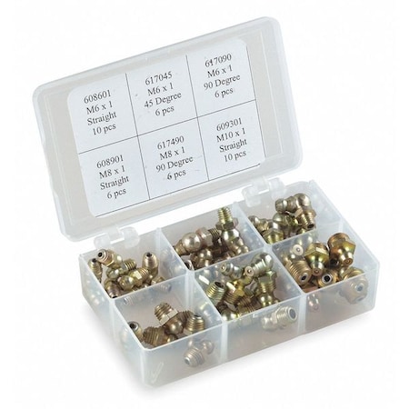 Zoro Select Grease Fitting, 44 pcs. 5PU38