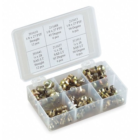 Zoro Select Grease Fitting, 48 pcs. 5PU37