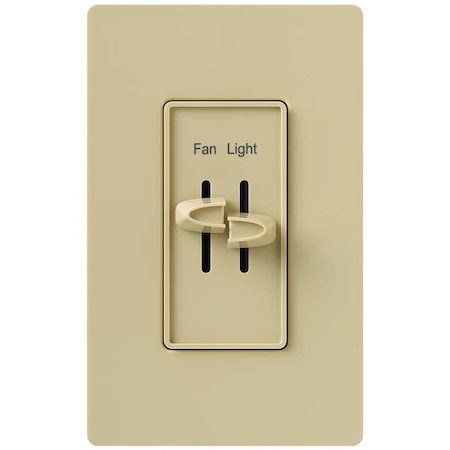 Lutron Fan/Light Control Dual Slide, 120V, 1 Pole S2-LFSQ-IV
