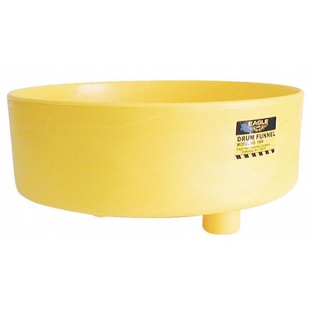 Eagle Mfg Funnel, No Lid, No Flame Arrester, 18 in x 7 in, 2 in Spout Dia, 2 in NPT, Yellow 1660