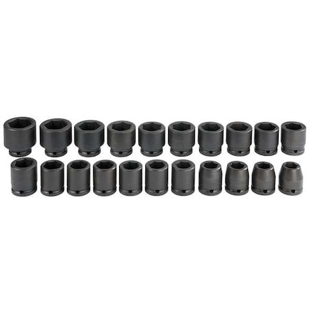 Proto 3/4" Drive Impact Socket Set, Metric, 21 pcs J72103M