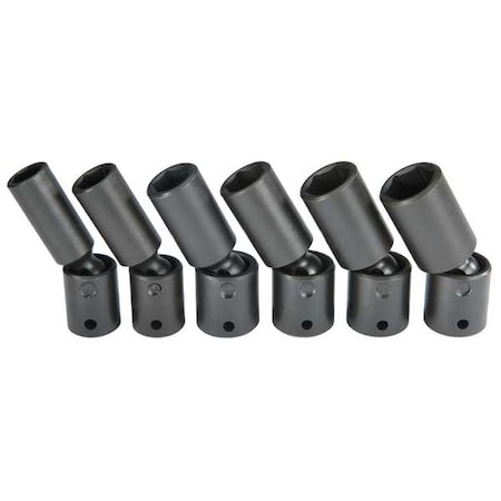 Proto 1/2" Drive Universal Impact Socket Set, SAE, 8 pcs, Black Oxide J72145