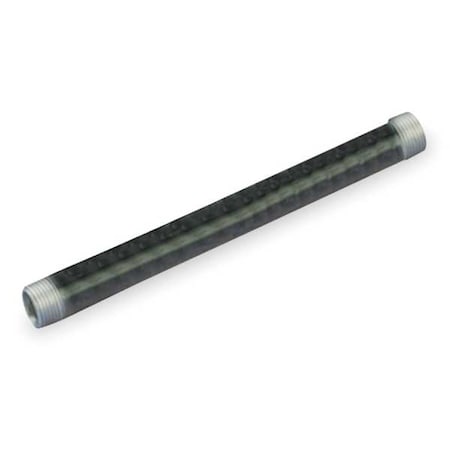 ZORO SELECT 1/2" MNPT x 3 ft. TBE Black Pipe Sch 40 583-360