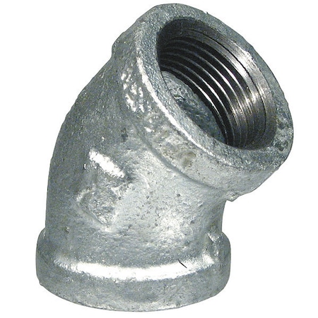 Zoro Select 1/2" FNPT Galvanized 45 Degree Elbow 5P833