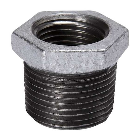 Zoro Select 2" MNPT x 1-1/2" FNPT Galvanized Hex Bushing 511-987HN