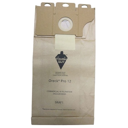 Tough Guy Vacuum Bag, 2-ply, Paper Bag, 10 PK 5RAF1