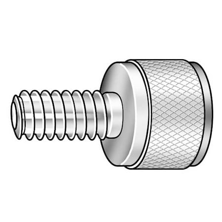 Zoro Select Thumb Screw, 1/4"-20 Thread Size, Round, Black Oxide Steel, 1/2 in Head Ht, 1/2 in Lg Z2125