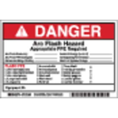 Brady Arc Flash Protection Label, 6 In. W, PK5, 121080 121080