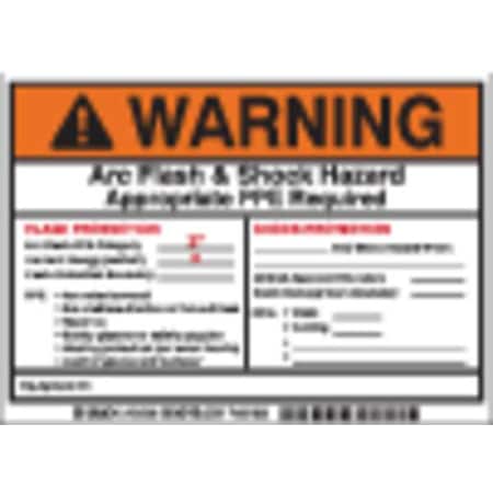 Brady Arc Flash Protection Label, 5 In. H, PK5, 121089 121089