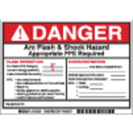 Brady Arc Flash Protection Label, 5 In. H, PK5, 121090 121090