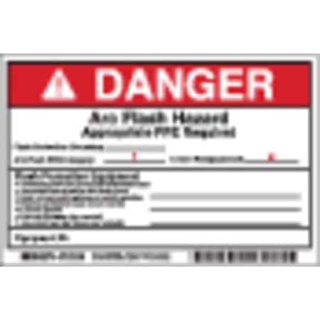 Brady Arc Flash Protection Label, 4 In. H, PK5, 121098 121098