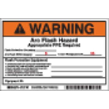 Brady Arc Flash Protection Label, 4 In. H, PK5, 121101 121101