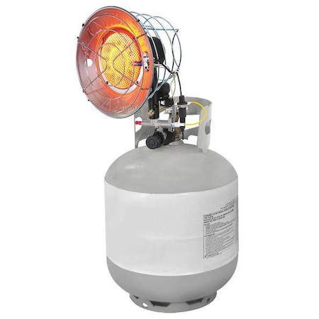 Dayton Portable Gas Tank-Top Heater, Liquid Propane, Matchless Piezo, 7 1/8 in Wx 8 5/16 in L 5RCC0