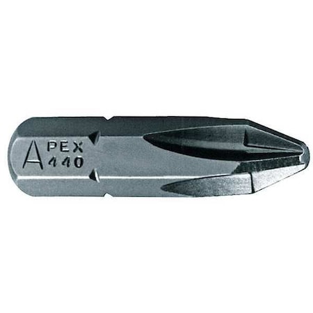 Apex Tool Group Torsion Bit, SAE, 1/4", Hex, No 2, 1", PK5 440-2X-5PK
