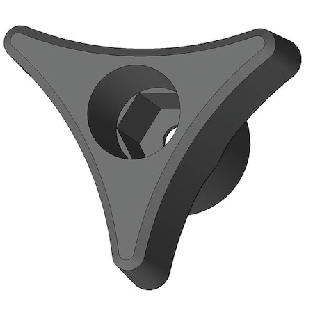 Innovative Components Snap Lock Three Prong Knob, No 10 Thread Size, 1-3/4" Dia., Thru Tap GNH10HEX3P4----