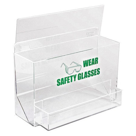 Brady Protective Eyewear Dispenser, Tray, 35 Pairs, Acrylic, 12 1/4 in H x 18 in W x 9 1/4 in D, Clear PD701E