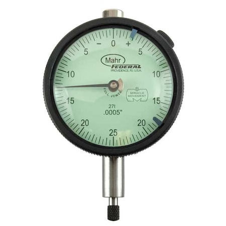 Mahr Dial Indicator, 0 to 0.025 In, 0-5-0 2011000