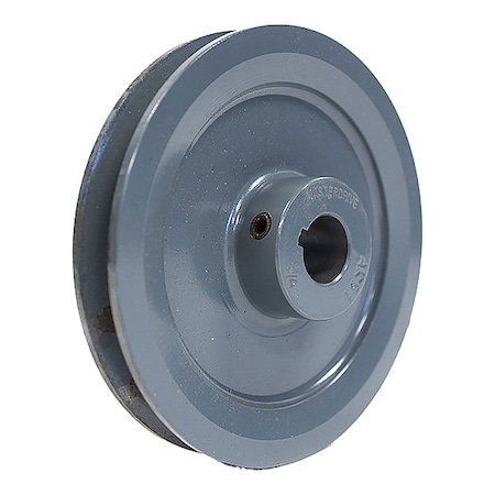 Zoro Select 7/8 in Fixed Bore 1 Groove V-Belt Pulley 4.45 in OD AK46X7/8