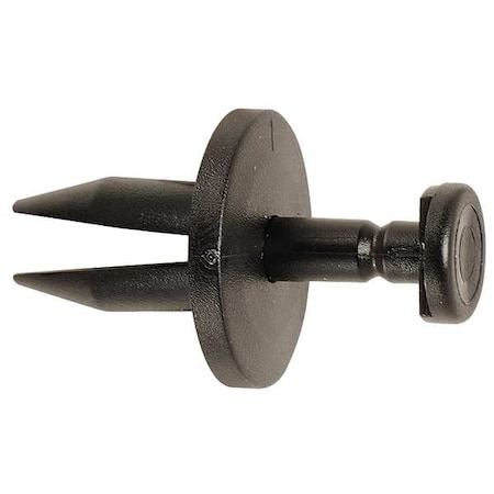 Zoro Select Push-In Rivet, Flat Head, 14 mm L, Plastic Body, 50 PK 5RKK6
