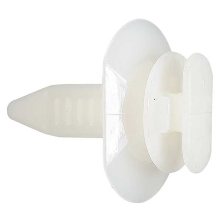 Zoro Select Push-In Rivet, Flat Head, 19/32 in Dia., 21 mm L, Nylon Body, 25 PK 5RKW3