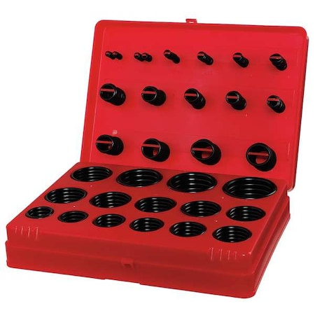Zoro Select O-Ring Assortment, Standard, 30 Szs, 382Pcs 5RLU3