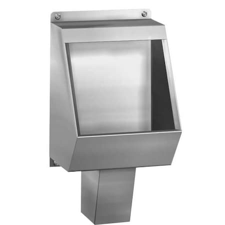 Acorn Controls Institutional Urinal, 1 gpf, 1.5 gpf gpf, Washout, Wall Mount, Silver 2162-W-1-CFR