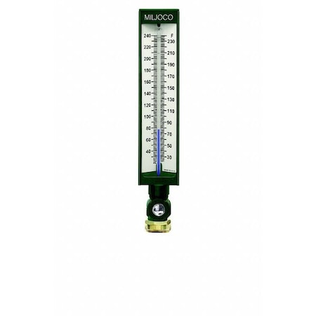 Miljoco Industrial Glass Thermometer, Green SX93550