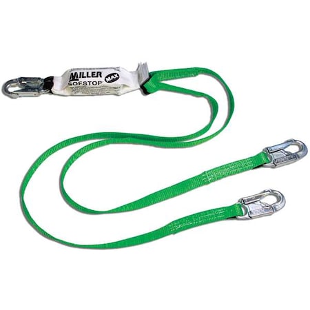 Honeywell Miller Shock Absorbing Lanyard, 6 ft., Green